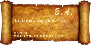 Batthyány Agáta névjegykártya